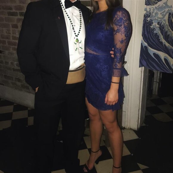 Lovers + Friends Oriana Bright Navy Lace Mini Dress - Picture 5 of 5